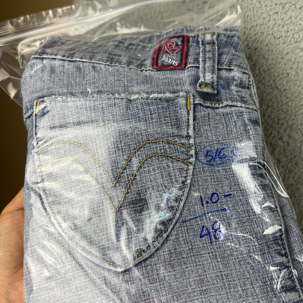 AB jeans Y2K Low Rise Bootcut Distressed Heart Pockets Y2K Denim - Picture 10 of 10
